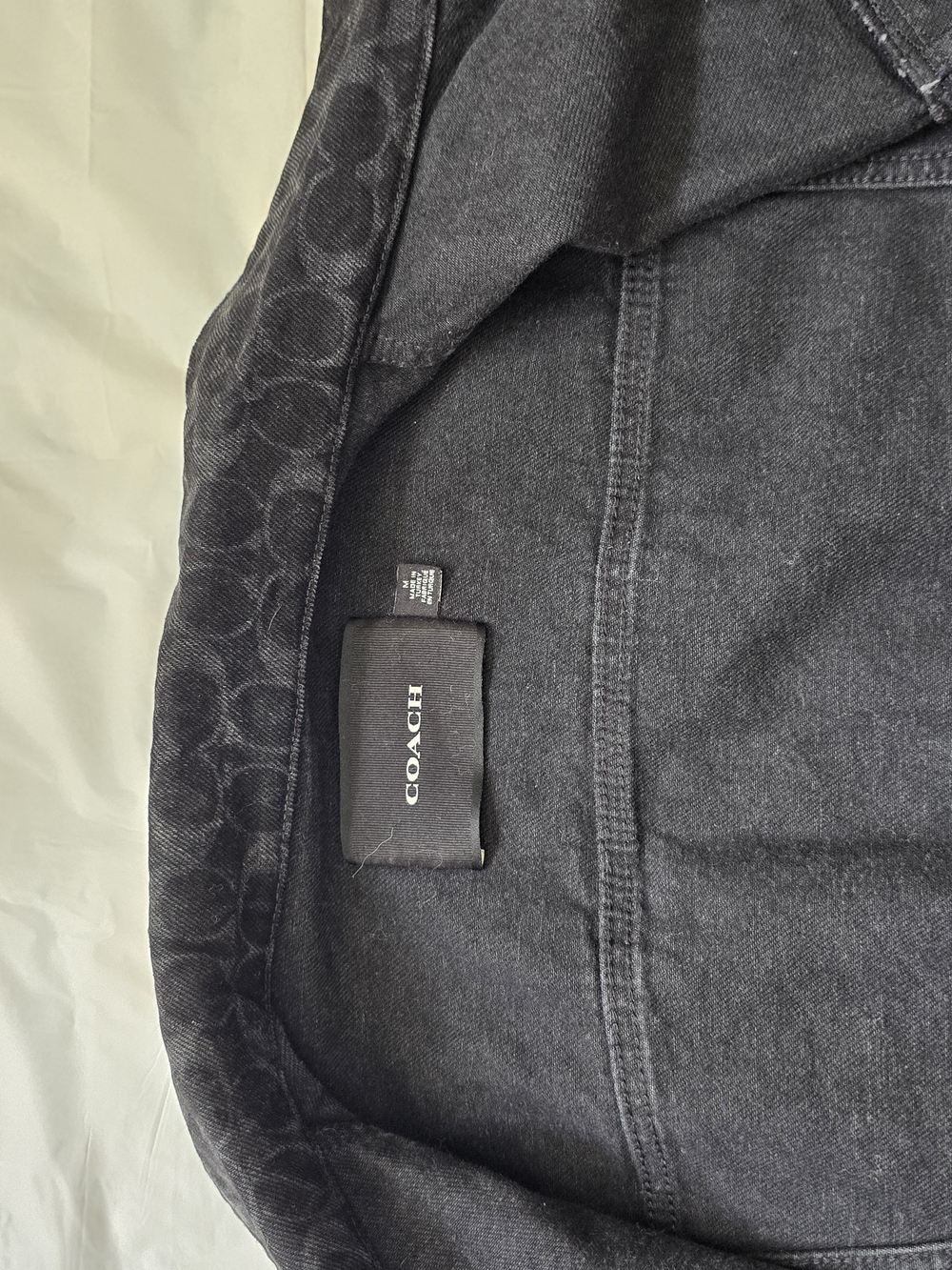 COACH Men's Black Signature Denim Jacket - Picture 3 of 11